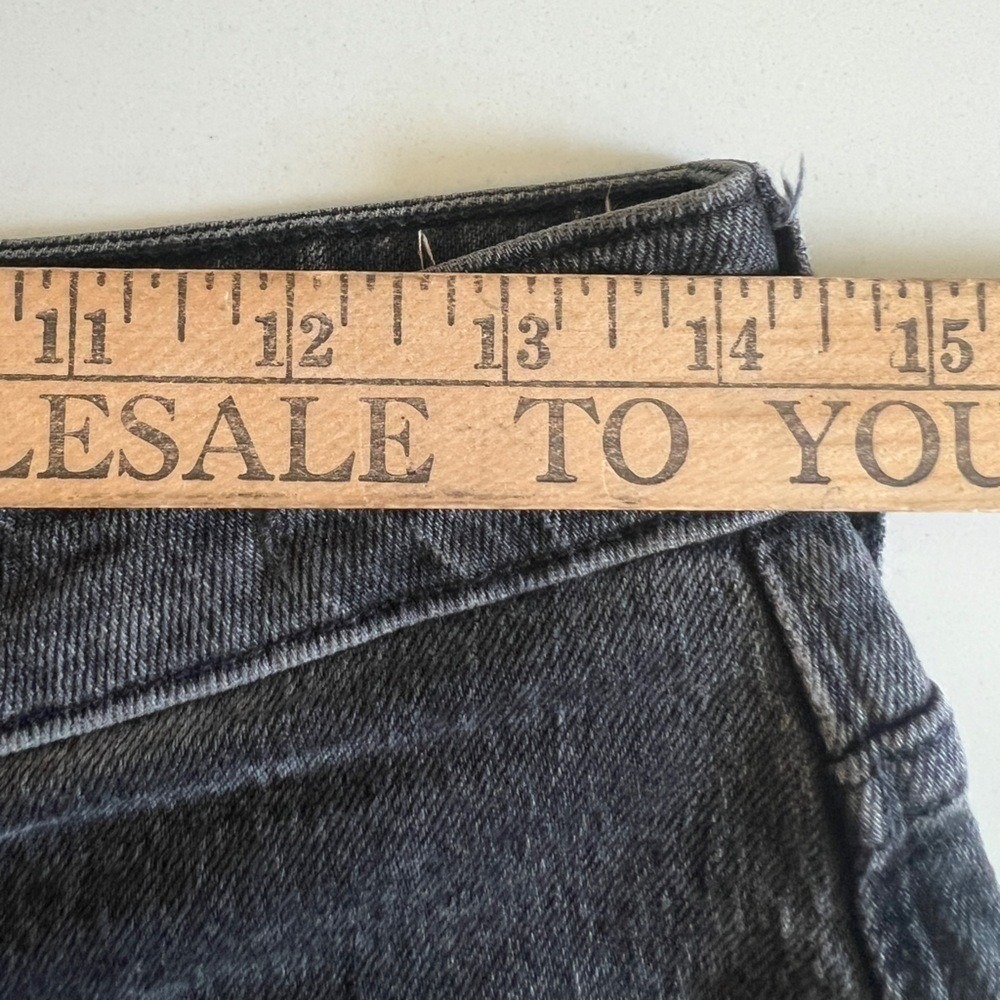 Madewell Jeans Womens 27 Curvy Black Perfect Vintage Straight Raw Hem Dark Denim - Picture 6 of 8